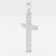 2.06 TCW Radiant Moissanite Diamond Cross Necklace - Barbara Maison 