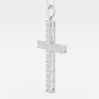 2.06 TCW Radiant Moissanite Diamond Cross Necklace - Barbara Maison 