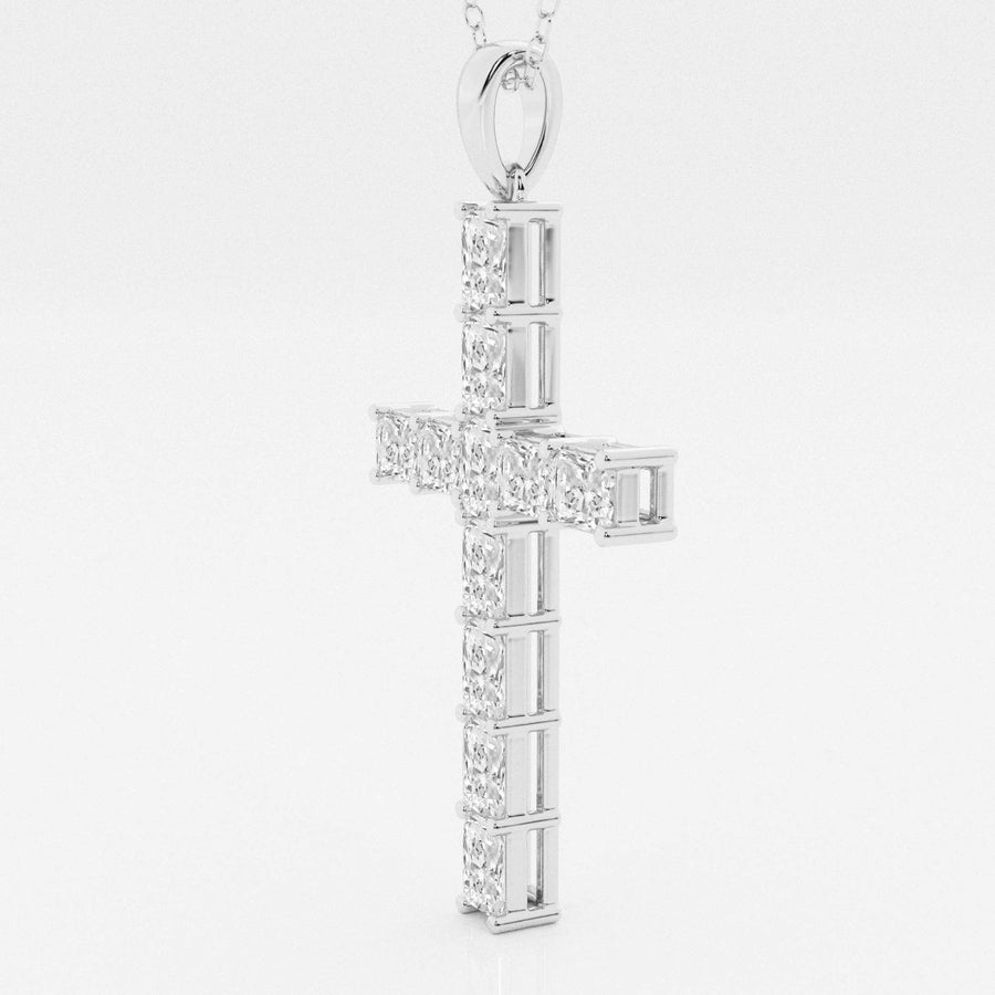 2.06 TCW Radiant Moissanite Diamond Cross Necklace - Barbara Maison 