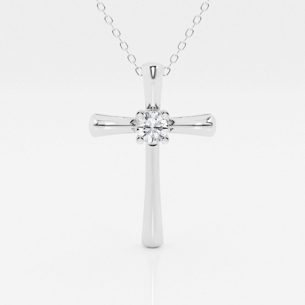 0.24 CT Round Moissanite Diamond Cross Necklace - Barbara Maison 