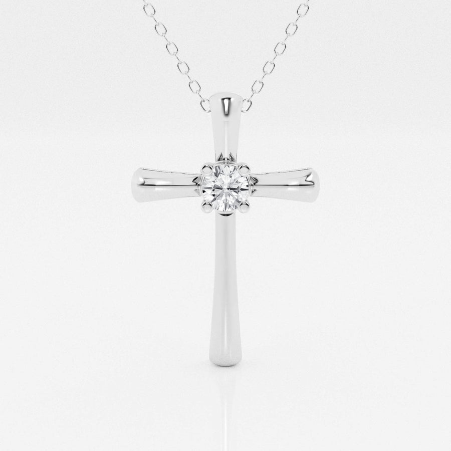 0.24 CT Round Moissanite Diamond Cross Necklace - Barbara Maison 