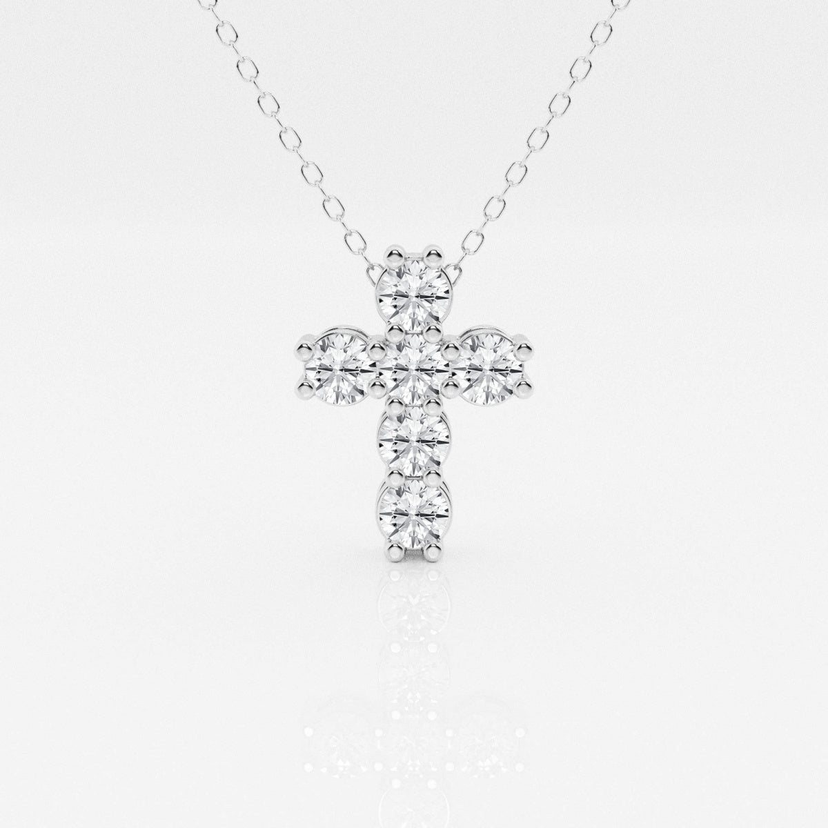 1.01 TCW Round Moissanite Diamond Cross Necklace - Barbara Maison 