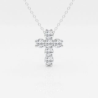 1.01 TCW Round Moissanite Diamond Cross Necklace - Barbara Maison 