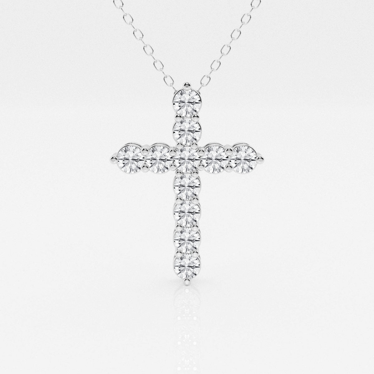 1.0 TCW Round Moissanite Diamond Cross Necklace - Barbara Maison 