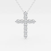 1.0 TCW Round Moissanite Diamond Cross Necklace - Barbara Maison 