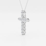 1.0 TCW Round Moissanite Diamond Cross Necklace - Barbara Maison 