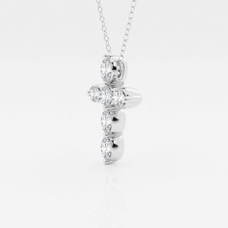 1.0 TCW Round & Oval Moissanite Diamond Cross Necklace - Barbara Maison 