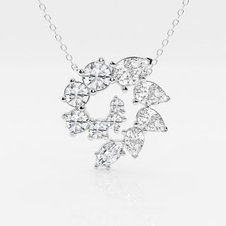 3.6 TCW Round, Marquise & Pear Moissanite Diamond Swirl Necklace - Barbara Maison 