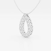 1.0 TCW Round Moissanite Diamond Pear Shape Pendant Necklace - Barbara Maison 
