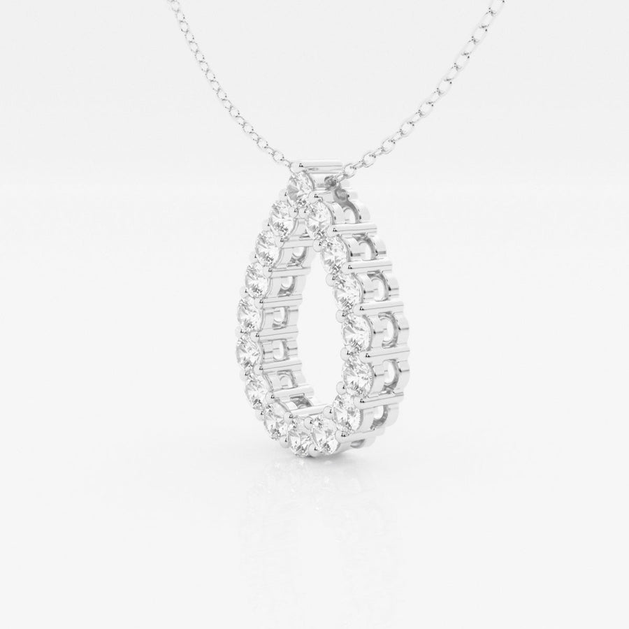 1.0 TCW Round Moissanite Diamond Pear Shape Pendant Necklace - Barbara Maison 