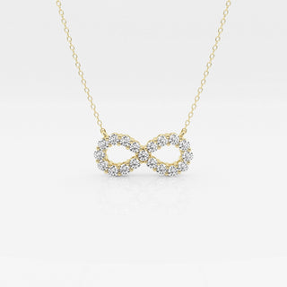 1.0 TCW Round Moissanite Diamond Infinity Necklace - Barbara Maison 