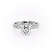 2.08 CT Princess Cut Solitaire Channel Pave Moissanite Engagement Ring - Barbara Maison 