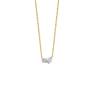 0.42 TCW Round & Pear Moissanite Diamond Two Stones Pendent Necklace - Barbara Maison 