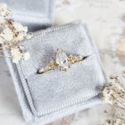 0.79 CT Pear Cluster CVD E/VS1 Diamond Engagement Ring - Barbara Maison 