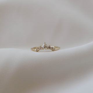 Pear & Curved Moissanite Wedding Band