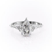 2.0 CT Pear Cut Cluster Moissanite Engagement Ring - Barbara Maison 