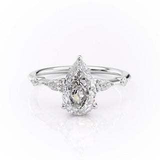 2.0 CT Pear Cut Three Stone Moissanite Engagement Ring - Barbara Maison 