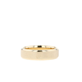 Classic Yellow Gold Textured Men's Band - Barbara Maison 