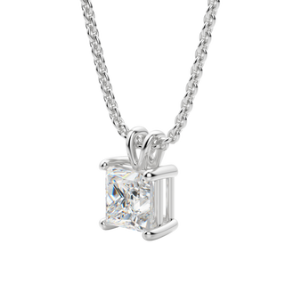 0.25 CT- 1.0 CT Princess Solitaire F/VS Lab Grown Diamond Necklace - Barbara Maison 