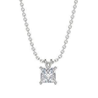 0.25 CT- 1.0 CT Princess Solitaire F/VS Lab Grown Diamond Necklace - Barbara Maison 