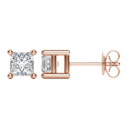 0.50 CT-2.0 CT Princess Solitaire CVD F/VS Diamond Earrings - Barbara Maison 