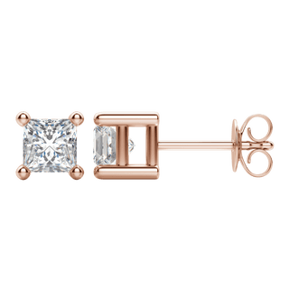 0.50 CT-2.0 CT Princess Solitaire F/VS Lab Grown Diamond Earrings - Barbara Maison 