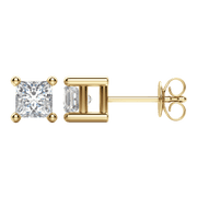 0.50 CT-2.0 CT Princess Solitaire CVD F/VS Diamond Earrings - Barbara Maison 