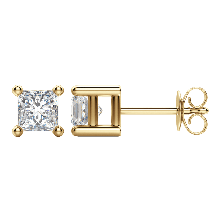 0.50 CT-2.0 CT Princess Solitaire CVD F/VS Diamond Earrings - Barbara Maison 