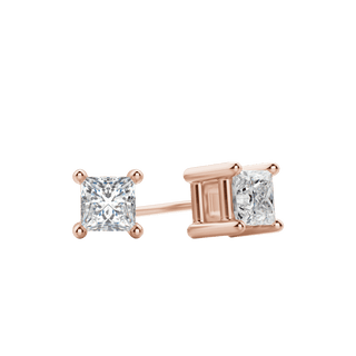 0.50 CT-2.0 CT Princess Solitaire F/VS Lab Grown Diamond Earrings - Barbara Maison 