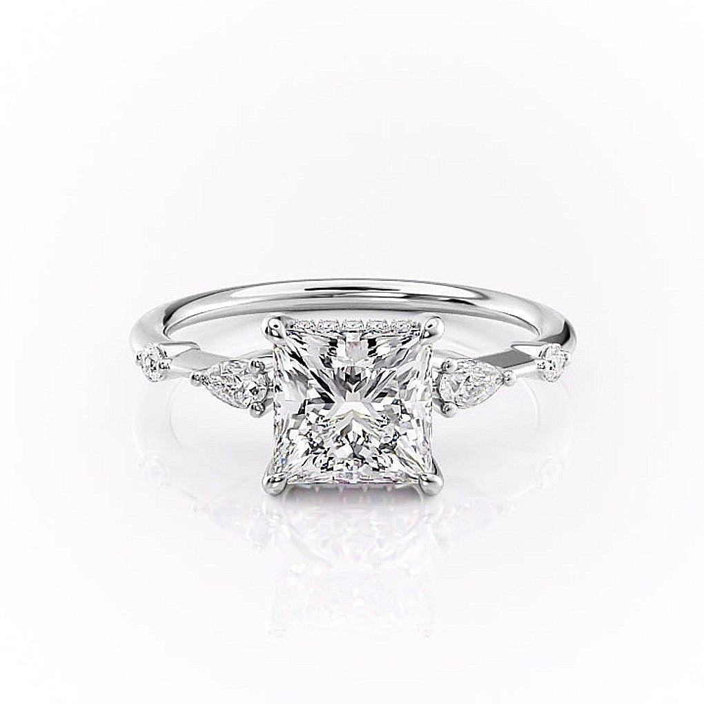 2.08 CT Princess Cut Solitaire Dainty Style Moissanite Engagement Ring - Barbara Maison 