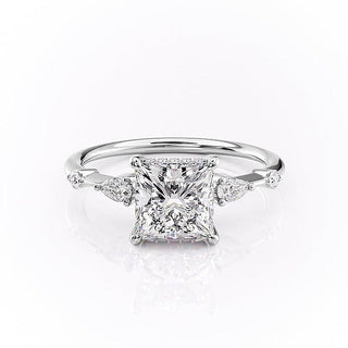 2.08 CT Princess Cut Solitaire Dainty Style Moissanite Engagement Ring - Barbara Maison 