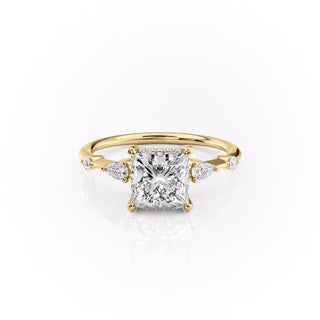 2.08 CT Princess Cut Solitaire Dainty Style Moissanite Engagement Ring - Barbara Maison 