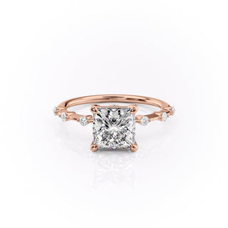 2.08 CT Princess Cut Solitaire Dainty Style Moissanite Engagement Ring - Barbara Maison 