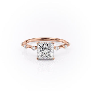 2.08 CT Princess Solitaire Dainty Style Moissanite Engagement Ring - Barbara Maison 