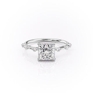 2.08 CT Princess Solitaire Dainty Style Moissanite Engagement Ring - Barbara Maison 