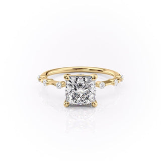 2.08 CT Princess Cut Solitaire Dainty Style Moissanite Engagement Ring - Barbara Maison 