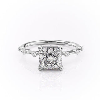 2.08 CT Princess Cut Solitaire Dainty Style Moissanite Engagement Ring - Barbara Maison 