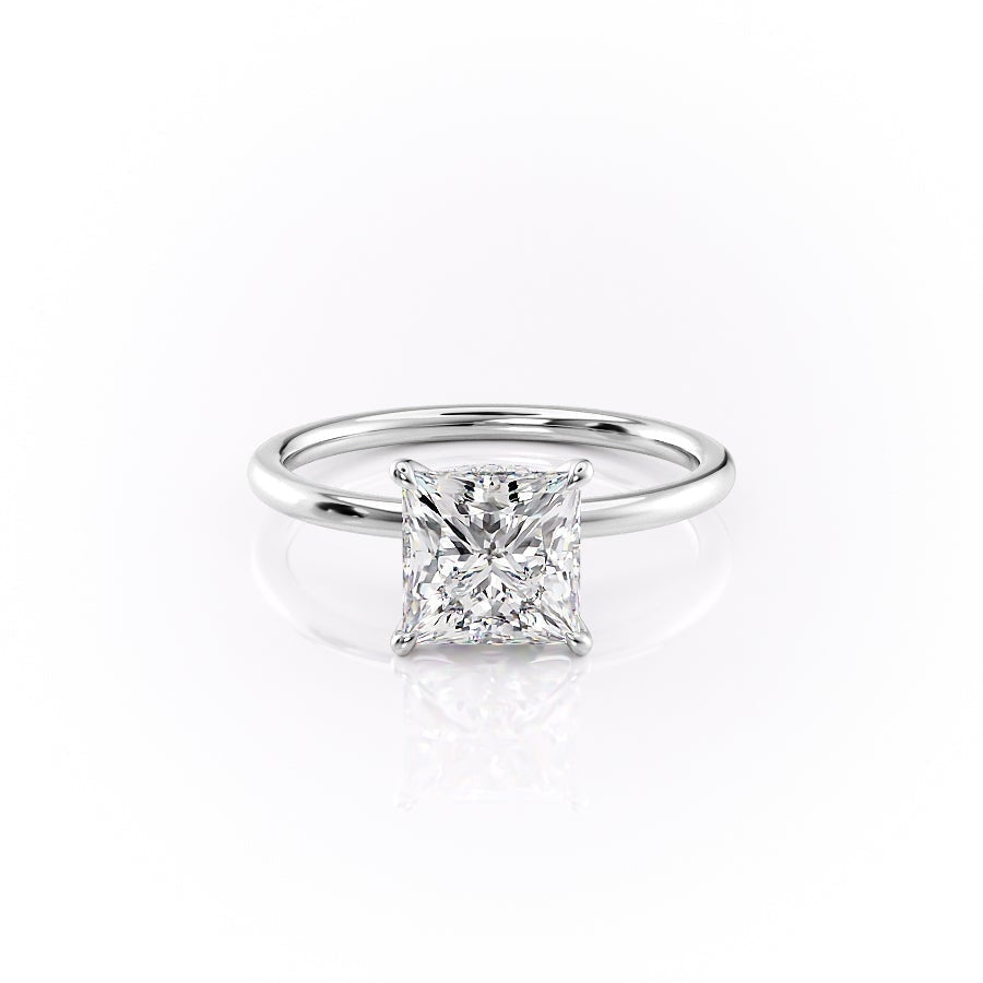 2.08 CT Princess Cut Solitaire Moissanite Engagement Ring - Barbara Maison 