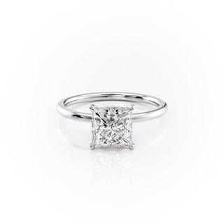 2.08 CT Princess Cut Solitaire Moissanite Engagement Ring - Barbara Maison 