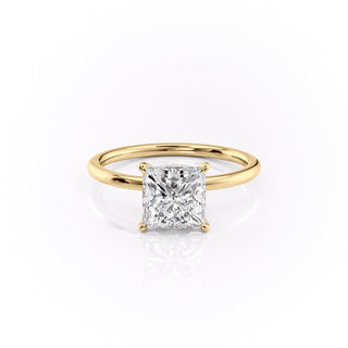 2.08 CT Princess Cut Solitaire Moissanite Engagement Ring - Barbara Maison 