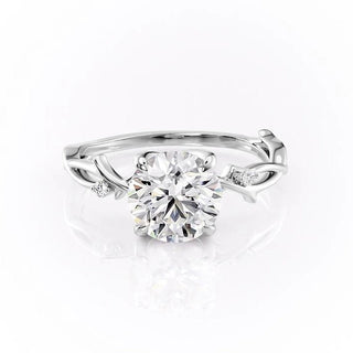 1.90 CT Round Cut Solitaire Twig Style Moissanite Engagement Ring - Barbara Maison 