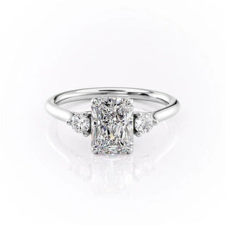 2.10 CT Radiant Cut Three Stone Style Moissanite Engagement Ring - Barbara Maison 