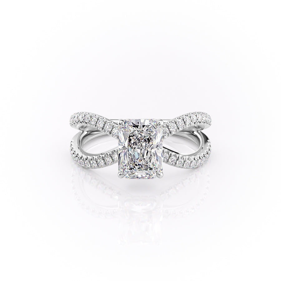 2.0 CT Radiant Cut Solitaire Split Shank Setting Moissanite Engagement Ring - Barbara Maison 