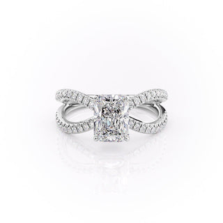 2.0 CT Radiant Cut Solitaire Split Shank Setting Moissanite Engagement Ring - Barbara Maison 