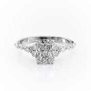 2.0 CT Radiant Cut Cluster Moissanite Engagement Ring - Barbara Maison 