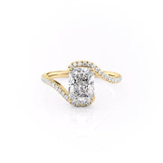 2.0 CT Radiant Cut Solitaire By Pass Setting Moissanite Engagement Ring - Barbara Maison 