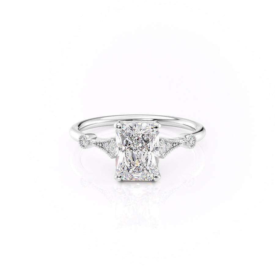 1.04 CT Radiant Cut Solitaire Moissanite Engagement Ring - Barbara Maison 