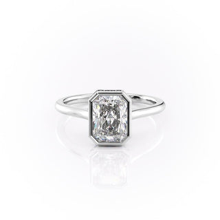 2.1 CT Radiant Cut Bezel Solitaire Moissanite Engagement Ring - Barbara Maison 