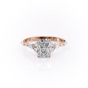 2.0 CT Radiant Cut Cluster Moissanite Engagement Ring - Barbara Maison 