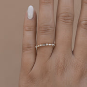 1.8 CT Round & Baguette Half Eternity Moissanite Wedding Band - Barbara Maison 